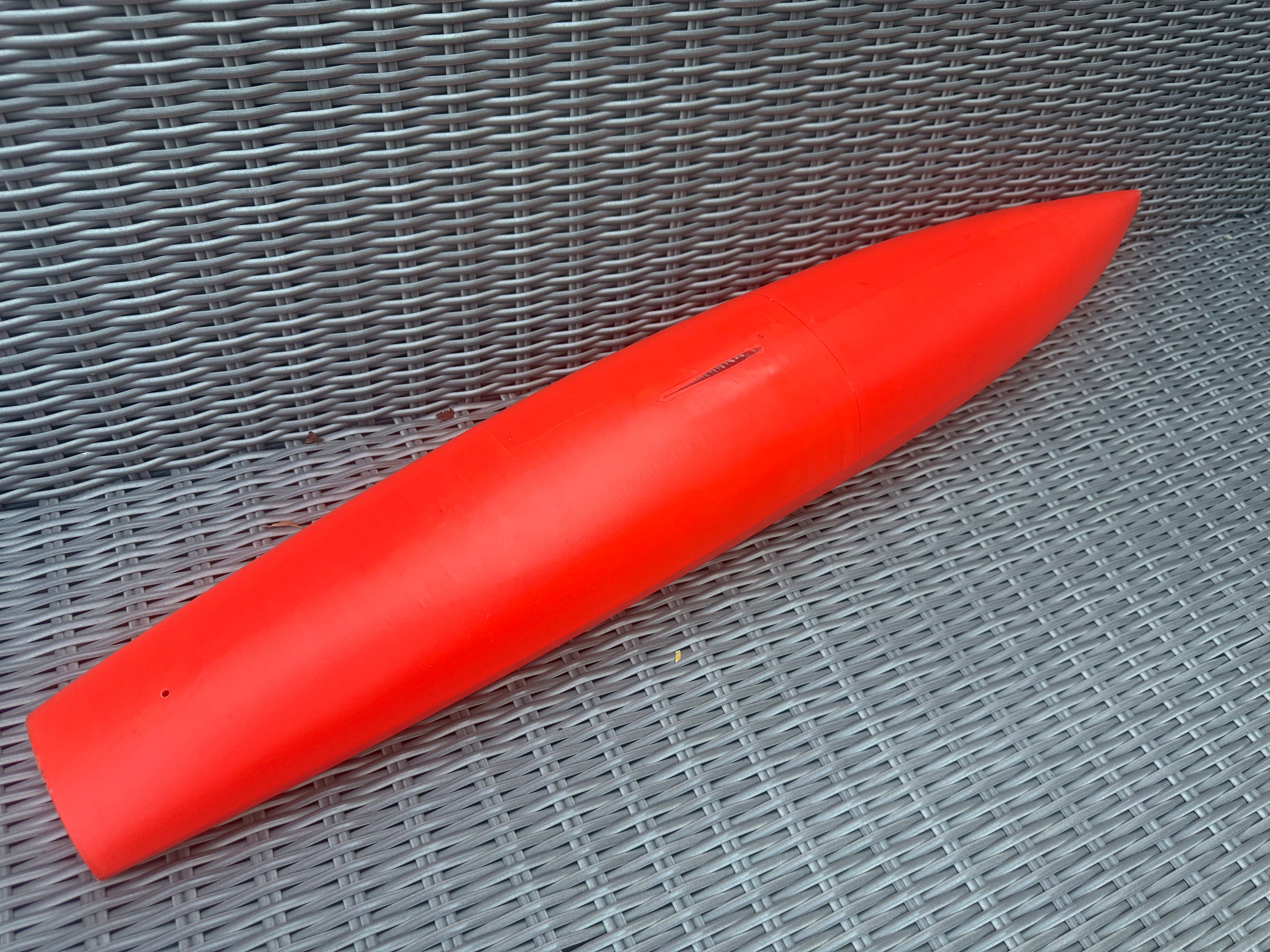Assembled and sheathed EVO - ready for sanding.  50gsm epoxy glass sheath