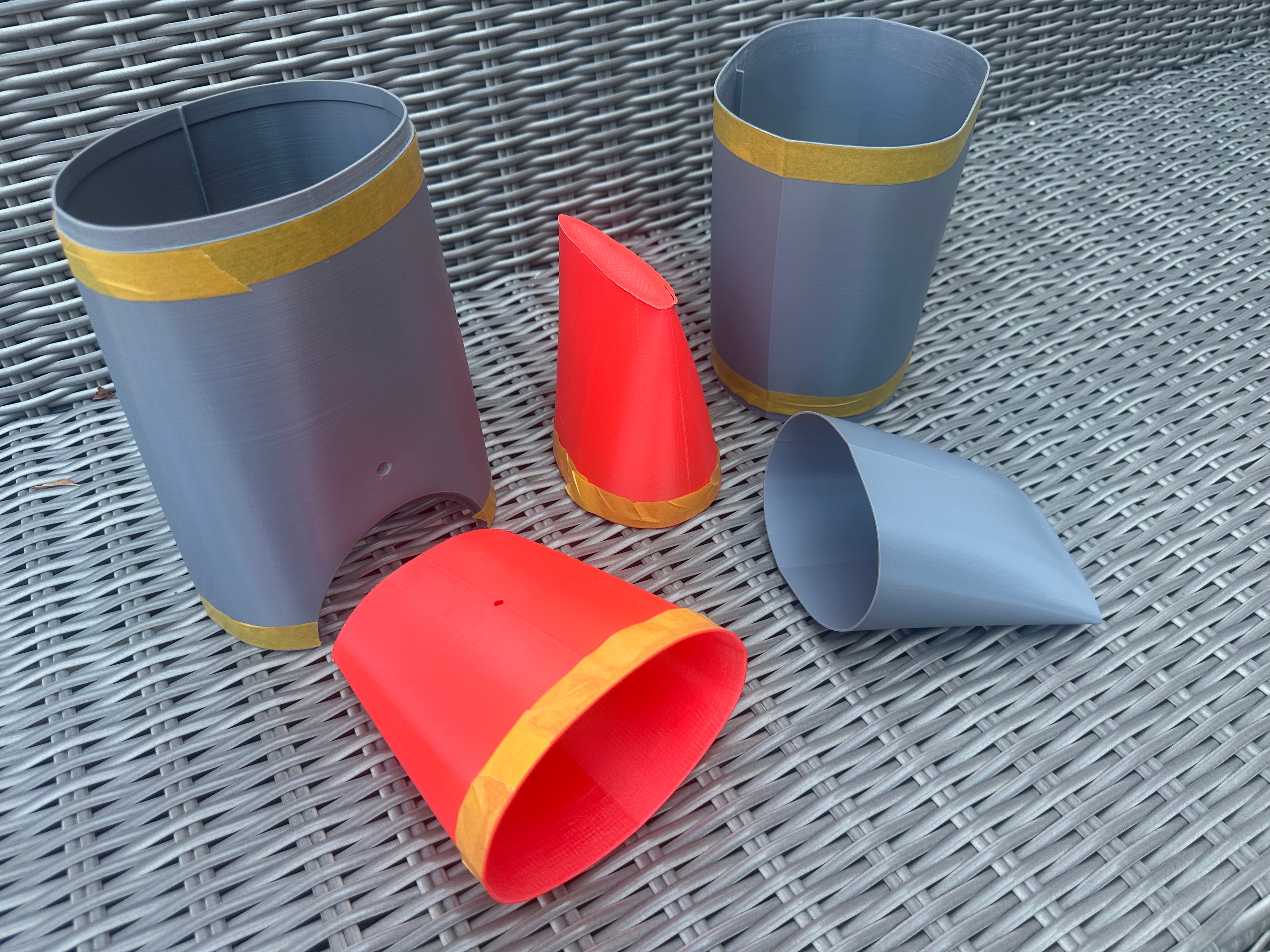 Various sections printed in ASA - ready for assembly