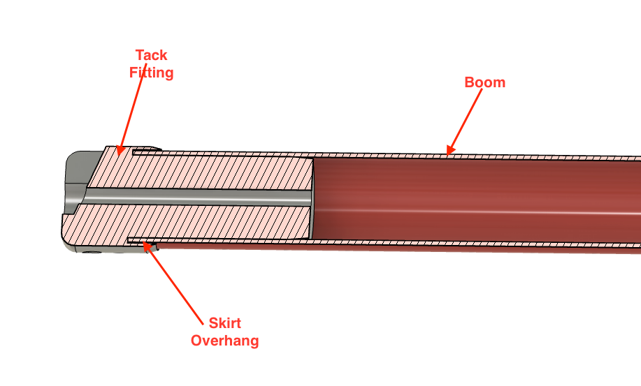 Jib Boom Tack End Fitting with Counterweight Holder